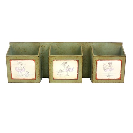 Gfancy Fixtures 11.81 x 5.12 x 35.63 in. Rustic Horizontal - Newspaper & Magazine Rack Green GF3681509